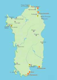 Карта острова Сардиния