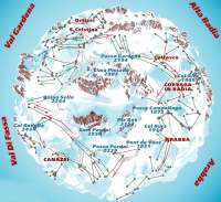 Схема трасс в зоне Селла-Ронда (Доломитовые Альпы)